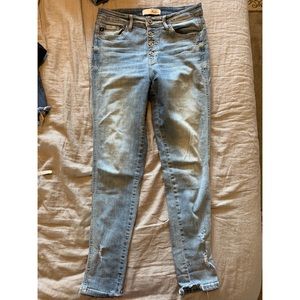 Light wash button fly